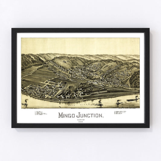 Vintage Map of Mingo Junction, Ohio 1899