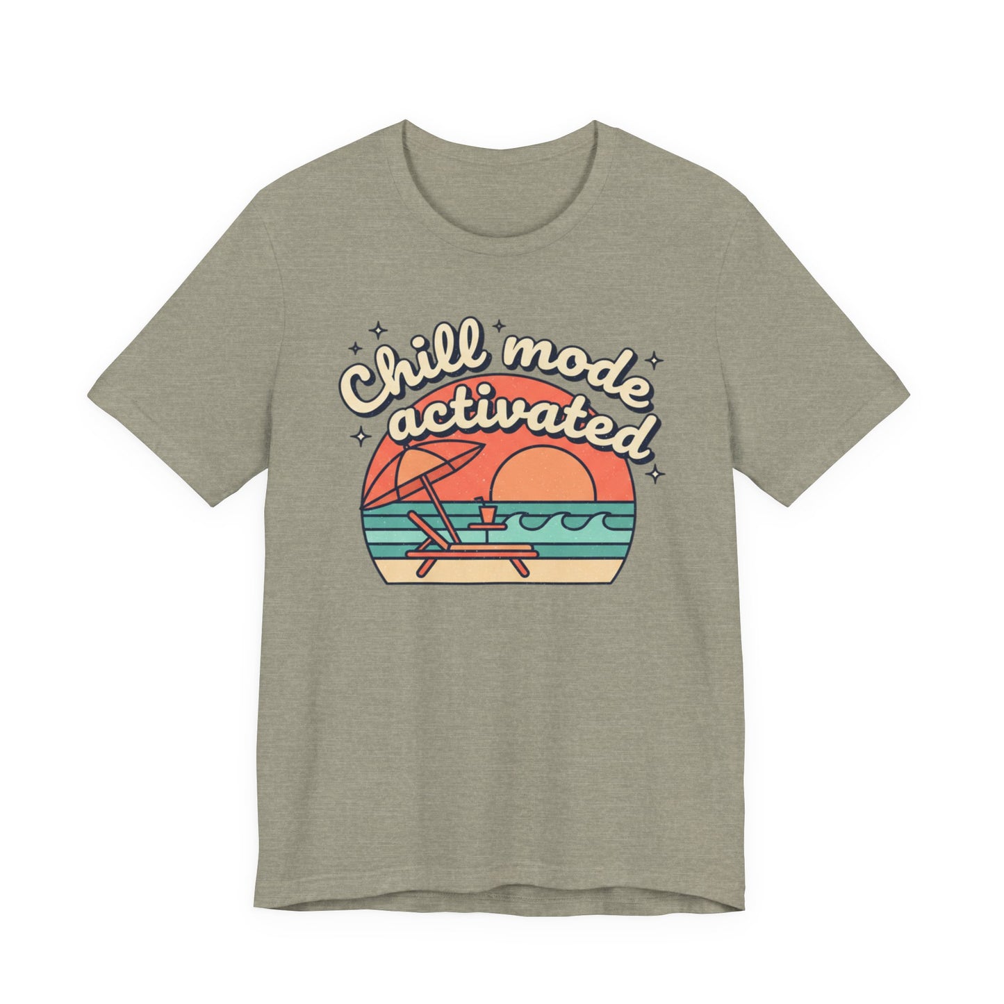 Chill Mode Activated tee | Beach sunset lounge
