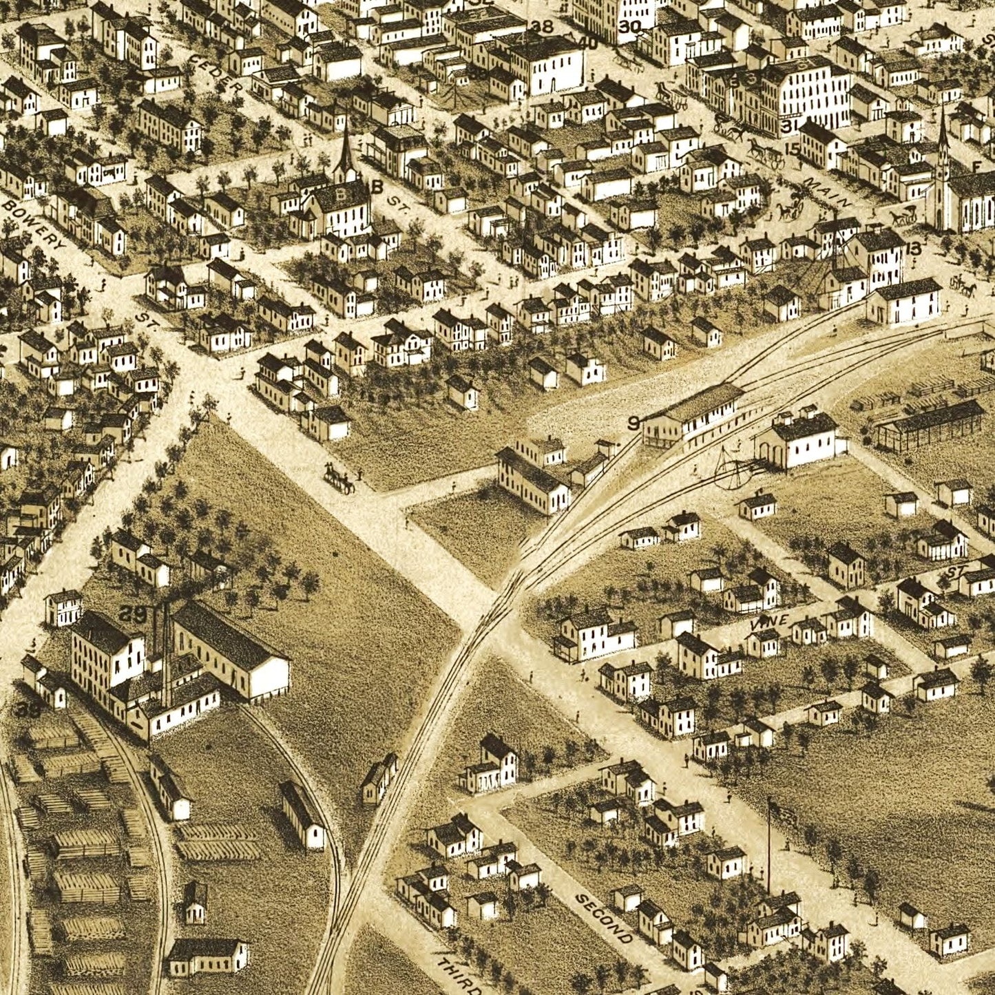 Vintage Map of Ravenna, Ohio 1882