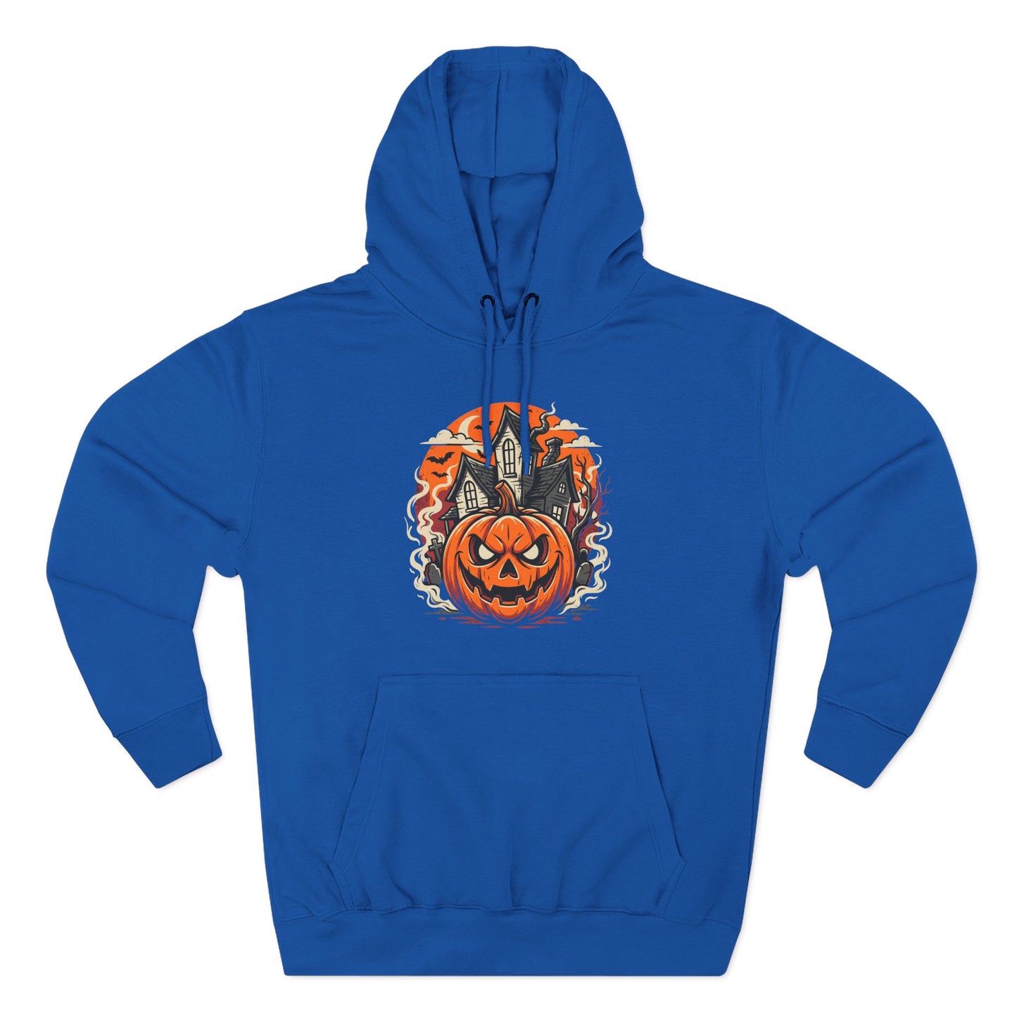 Halloween Pumpkin Hoodie — Jack-O'-Lantern Haunted House Fleece Hoodie
