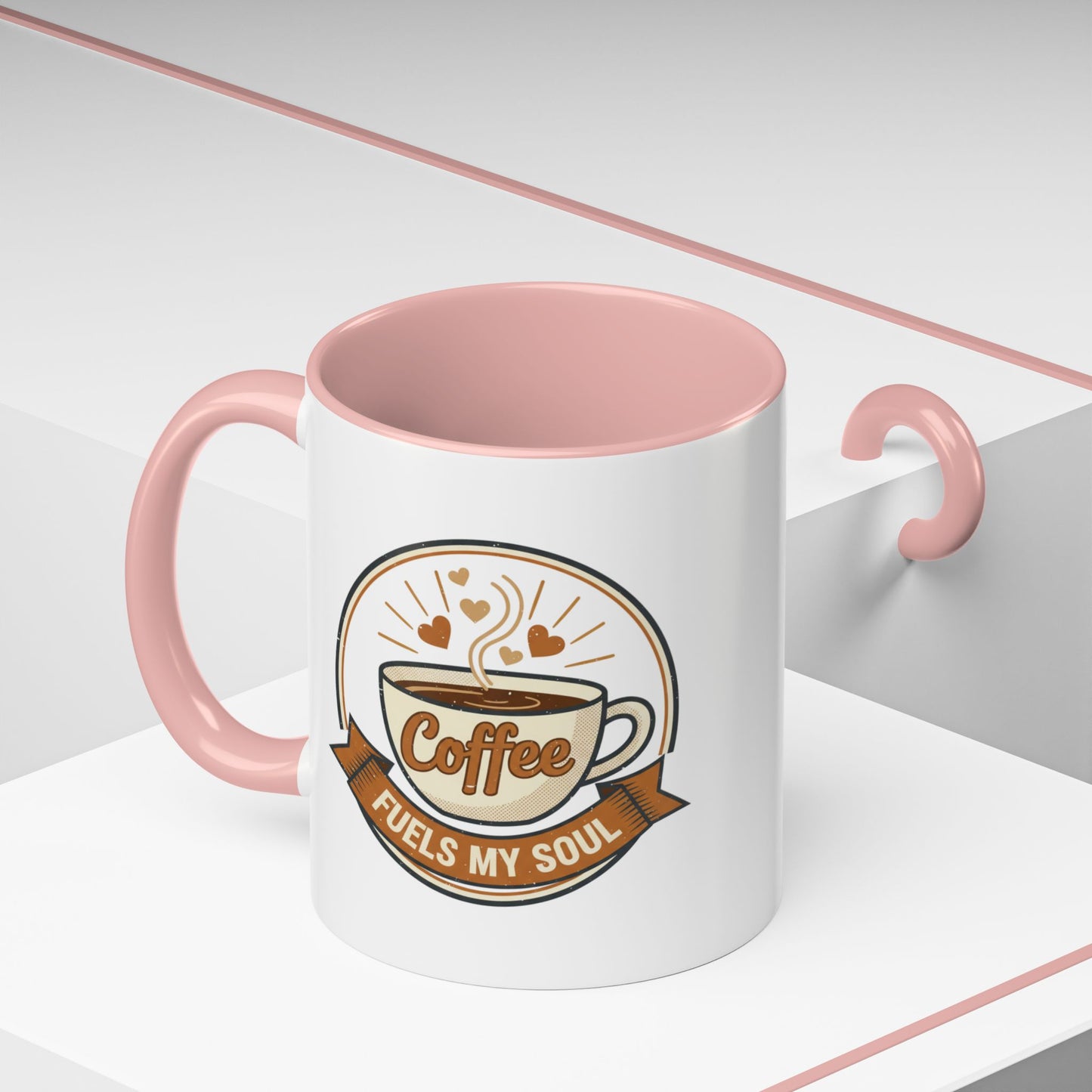 Coffee Mug - "Coffee Fuels My Soul" Accent Ceramic Mug (11/15oz)