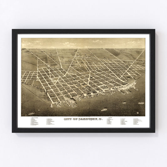 Vintage Map of Sandusky, Ohio 1883