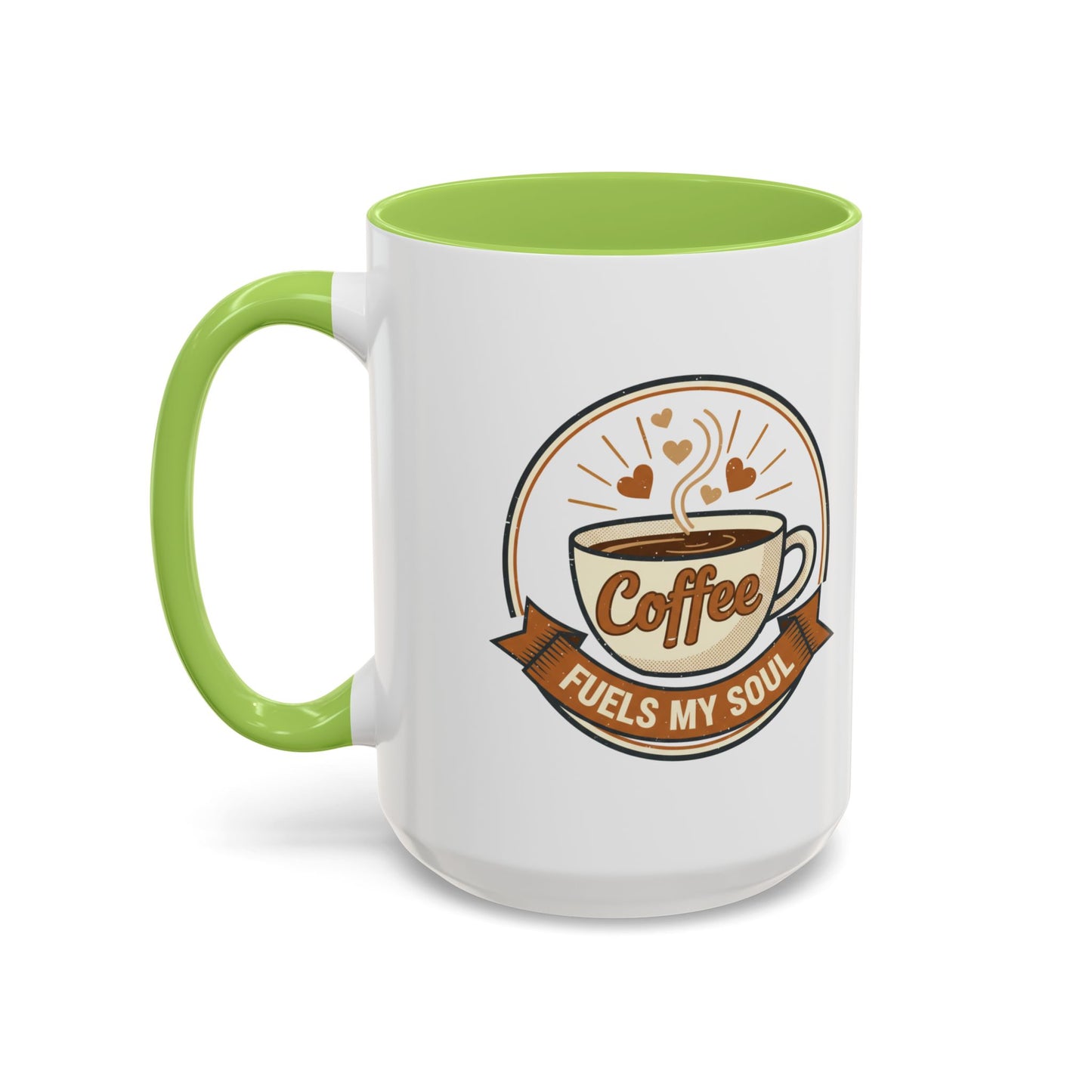 Coffee Mug - "Coffee Fuels My Soul" Accent Ceramic Mug (11/15oz)