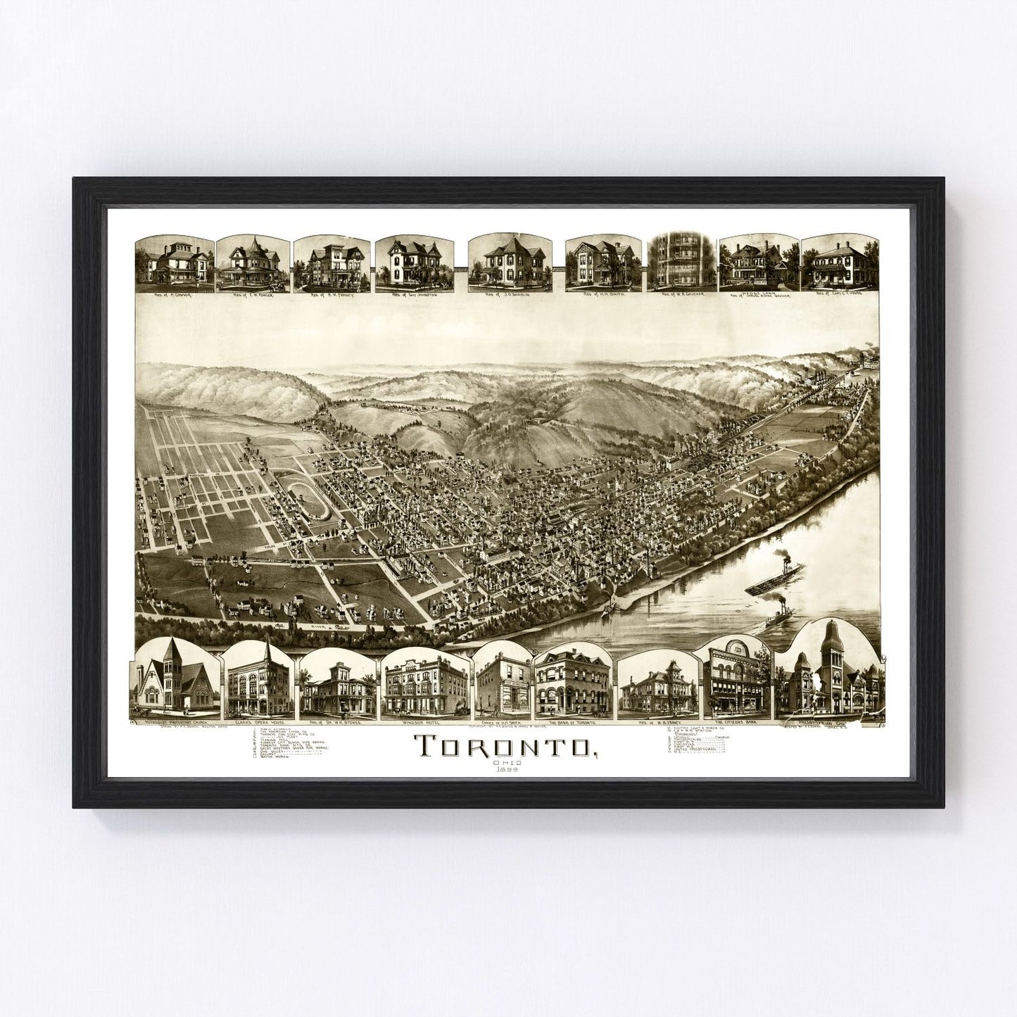 Vintage Map of Toronto, Ohio 1899