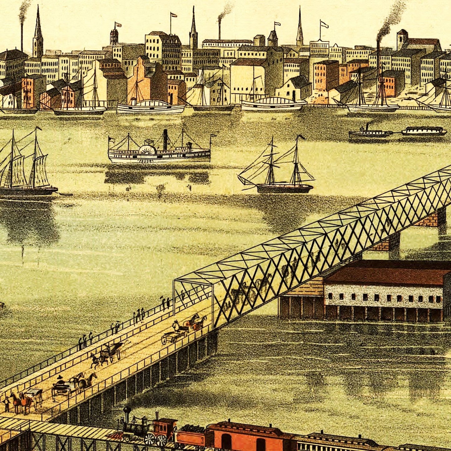 Vintage Map of Toledo, Ohio 1876