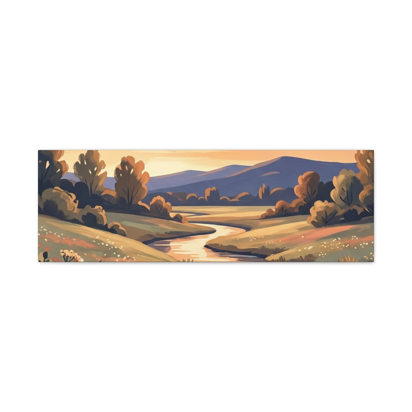 Sunset Meadow Canvas Wall Art