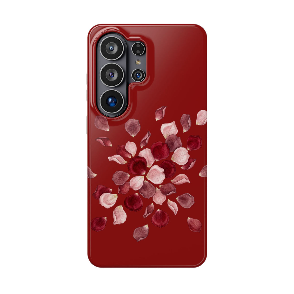 Phone Case — Red Floral Petal Magnetic Impact-Resistant Cover