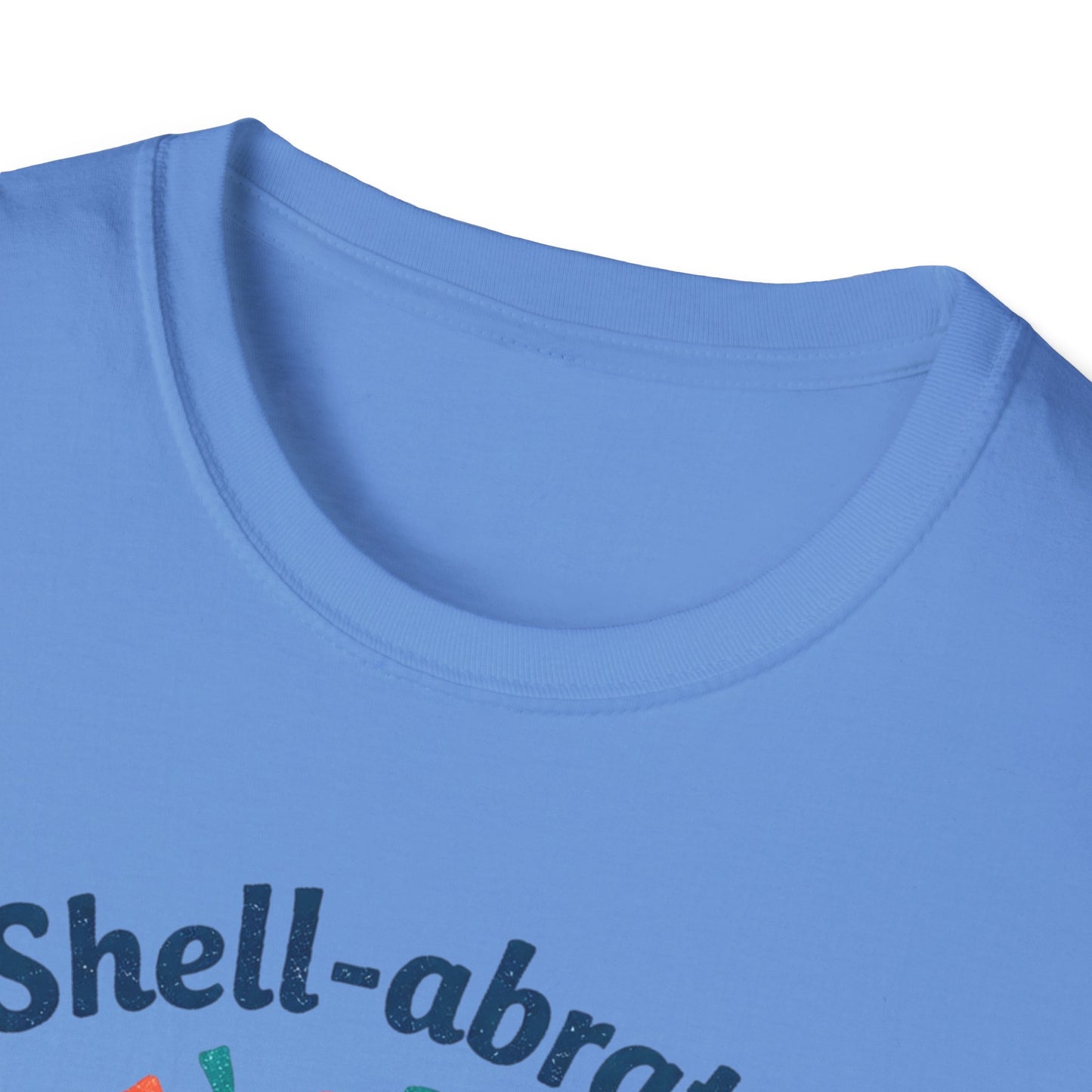 Shell-abrate Happy Seashell T-Shirt — "life's little moments" Cute Beach Graphic Tee