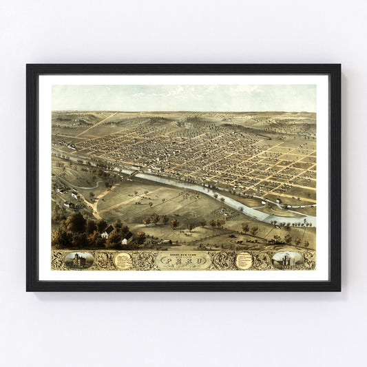 Vintage Map of Peru, Indiana 1868