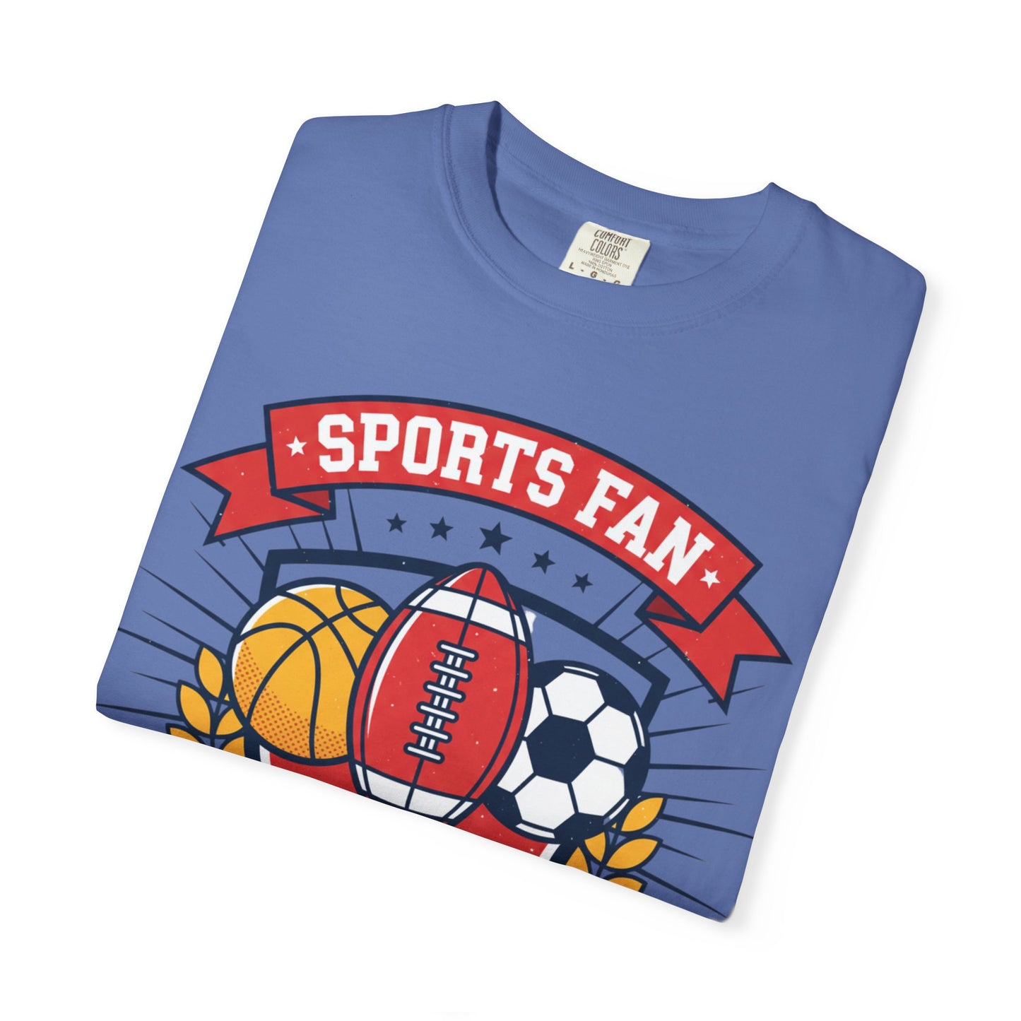 Sports Fan emblem T-shirt | Football Basketball Soccer Baseball
