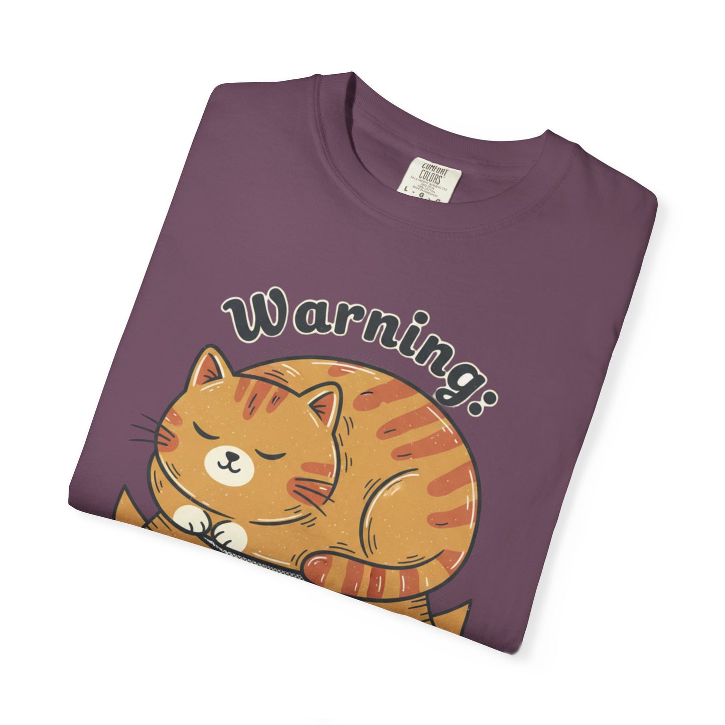 Warning may nap at anytime T-shirt | Sleeping Orange Cat