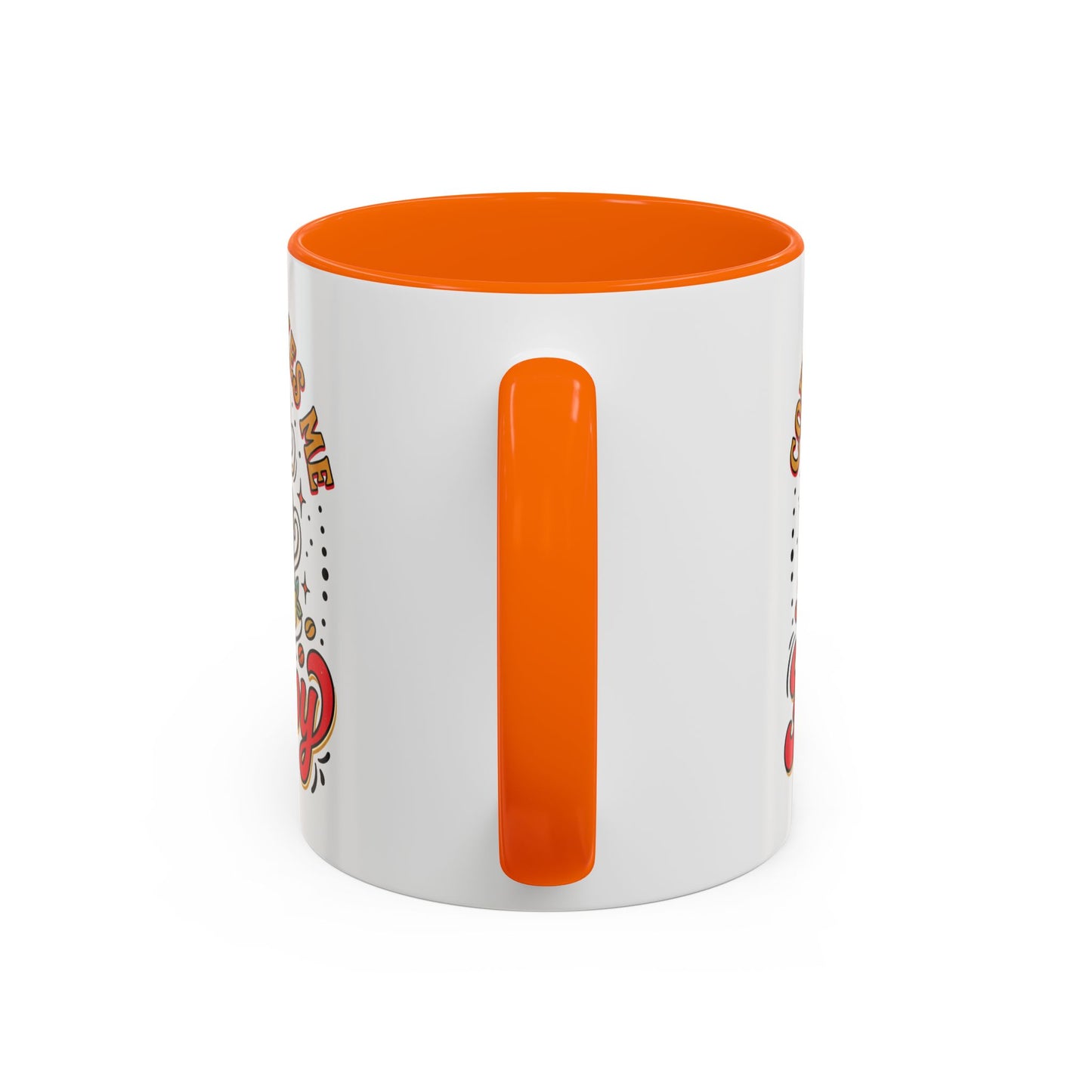Coffee Mug — "Coffee Makes Me Happy" Cute Retro Accent Mug (11/15oz)