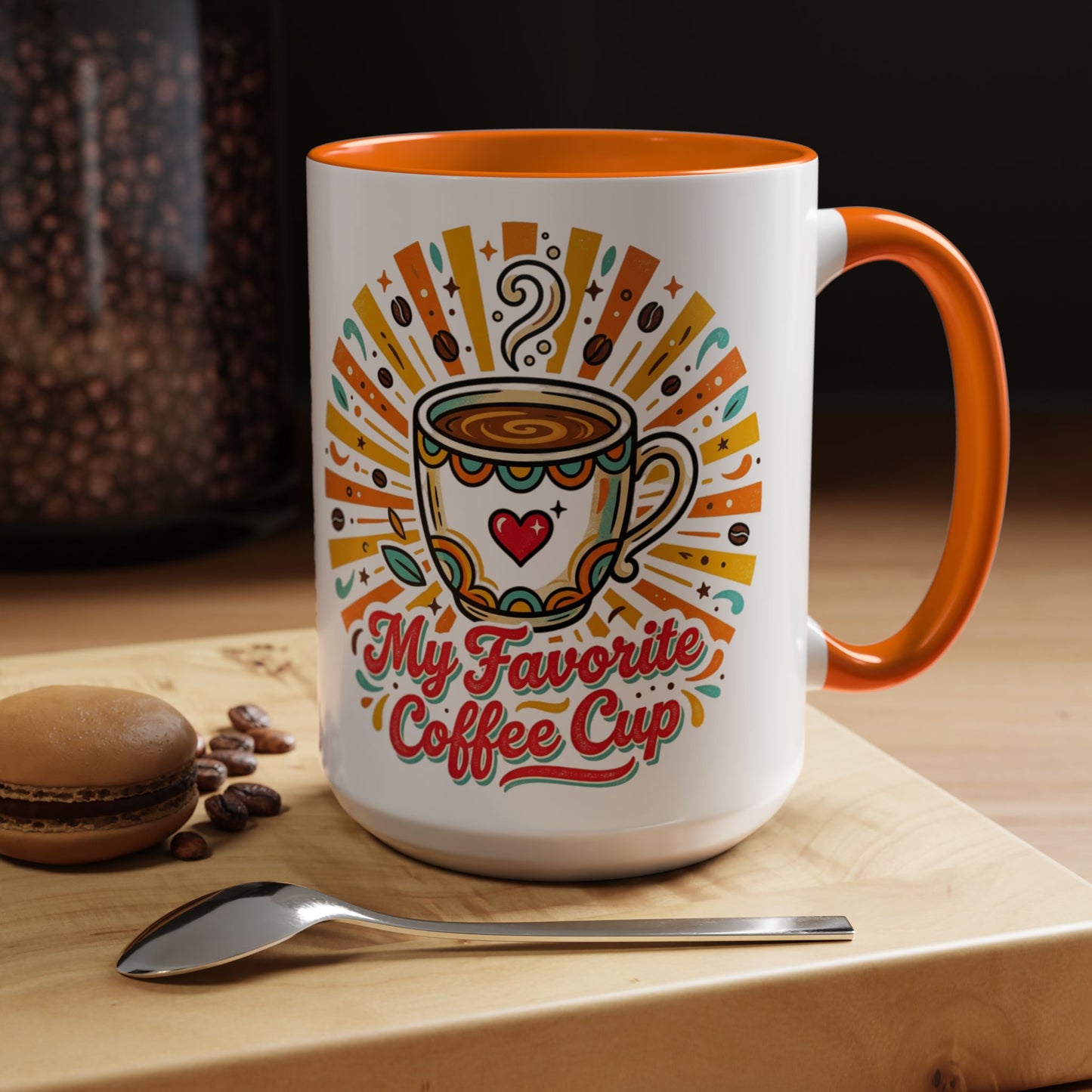 My Favorite Coffee Cup Accent Mug — Colorful Ceramic Coffee Mug (11/15oz)