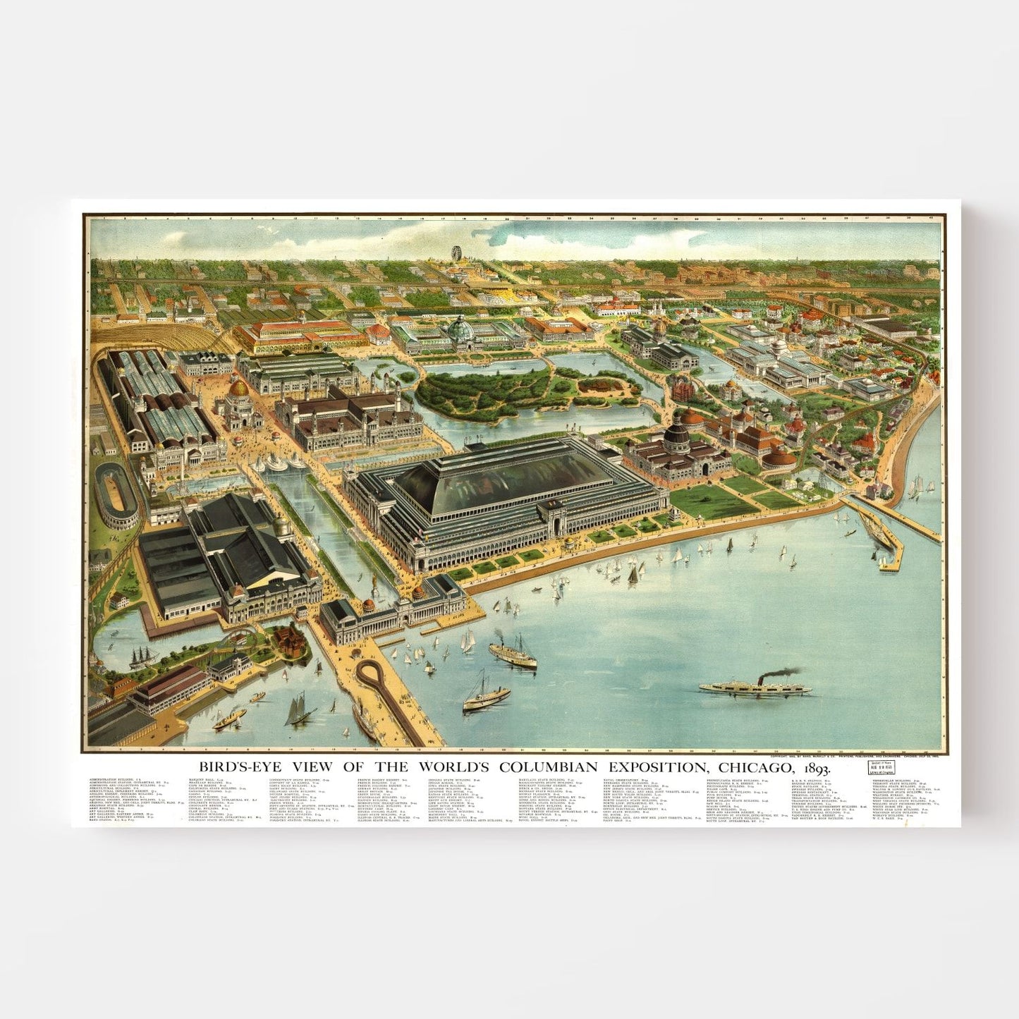 Vintage Map of Chicago, Illinois 1893