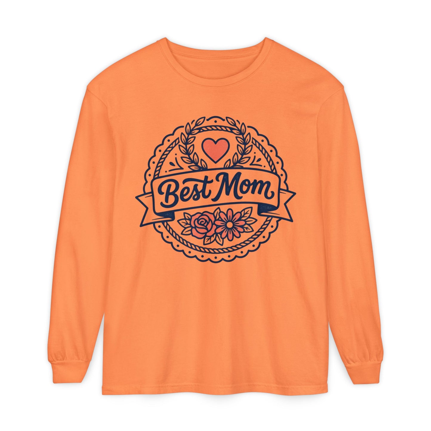 Best Mom Long Sleeve T-Shirt — Floral Heart Mother's Day Tee