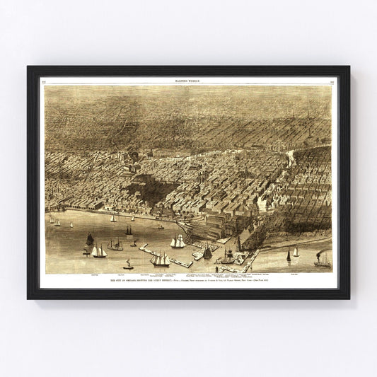 Vintage Map of Chicago, Illinois 1874