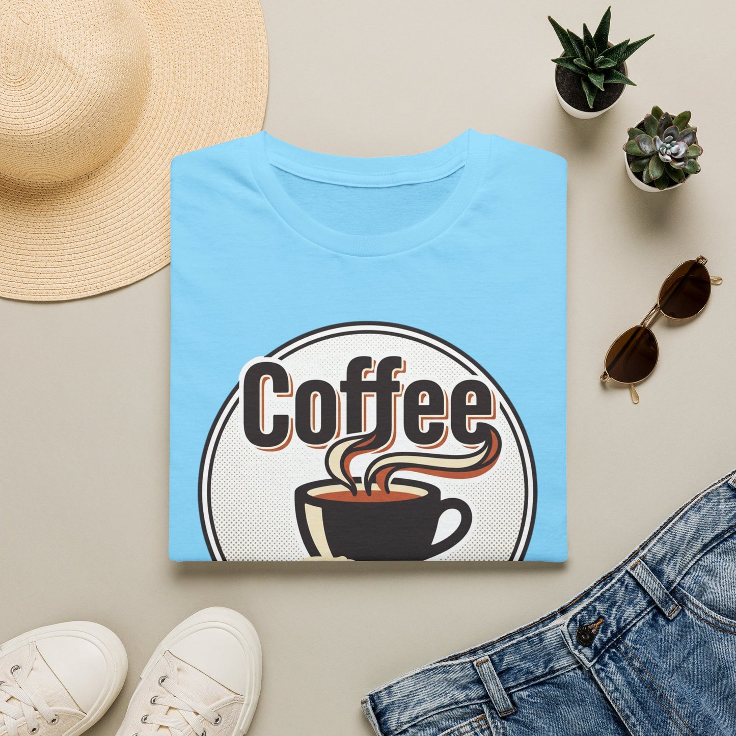Coffee First T-Shirt — Retro Coffee Cup Graphic Tee for Coffee Lovers
