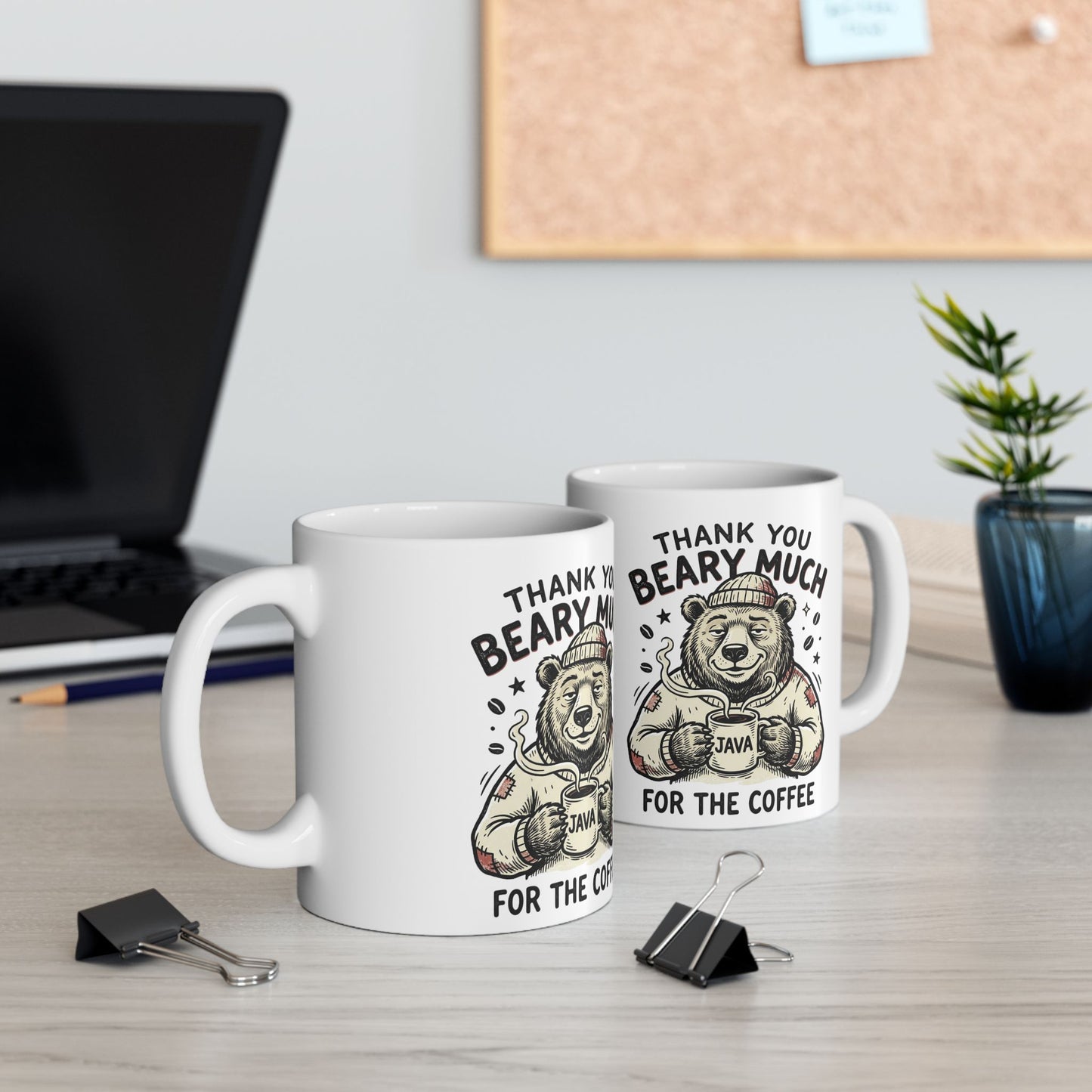 Thank You Beary Much Ceramic Mug — Cute Bear Coffee Lover Gift (11oz/15oz)