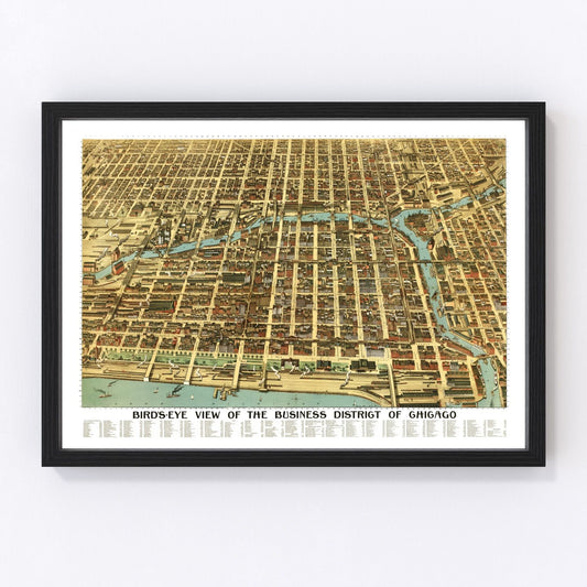 Vintage Map of Chicago, Illinois 1898