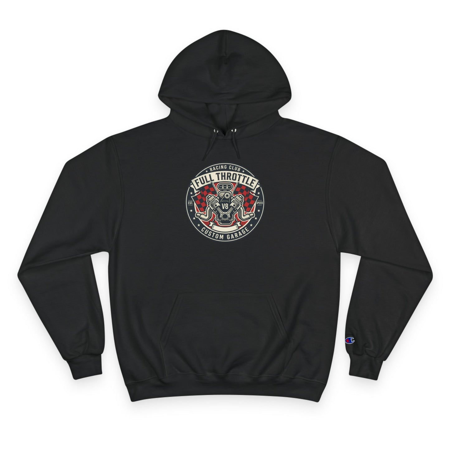 Full Throttle Champion Hoodie — Vintage Racing Graphic