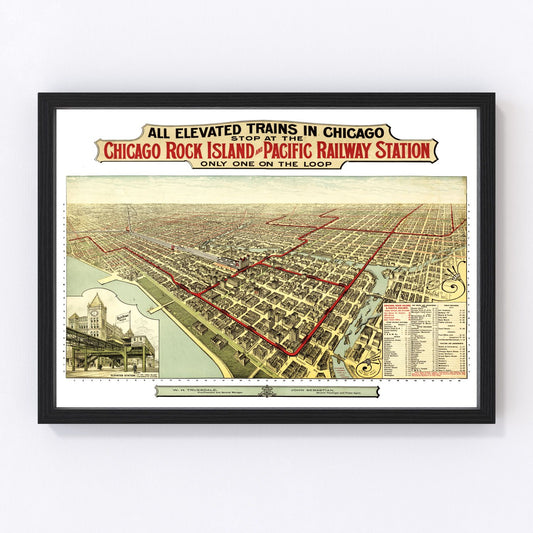 Vintage Map of Chicago, Illinois 1897