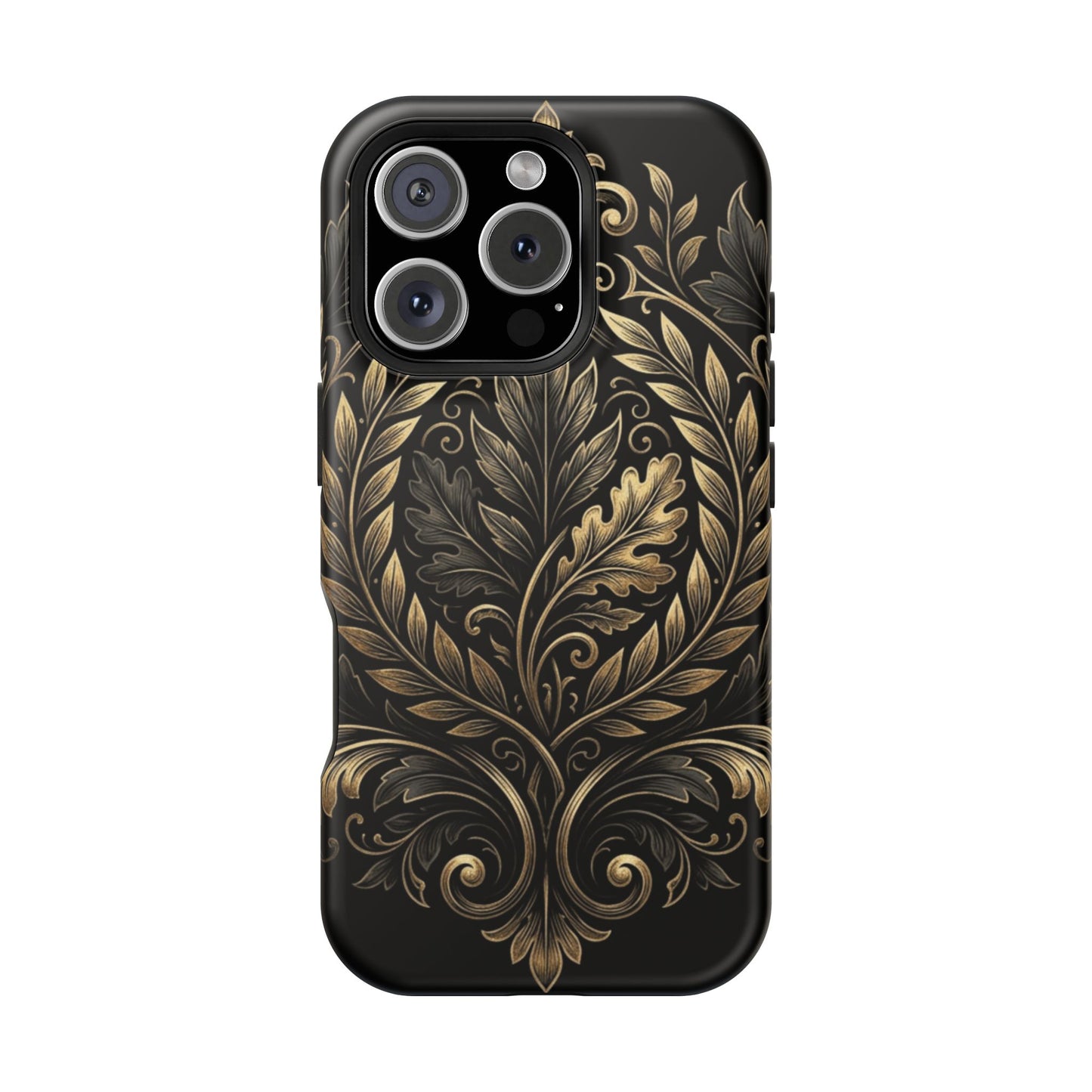 Baroque Gold Leaf Phone Case — Impact-Resistant Protective Cover