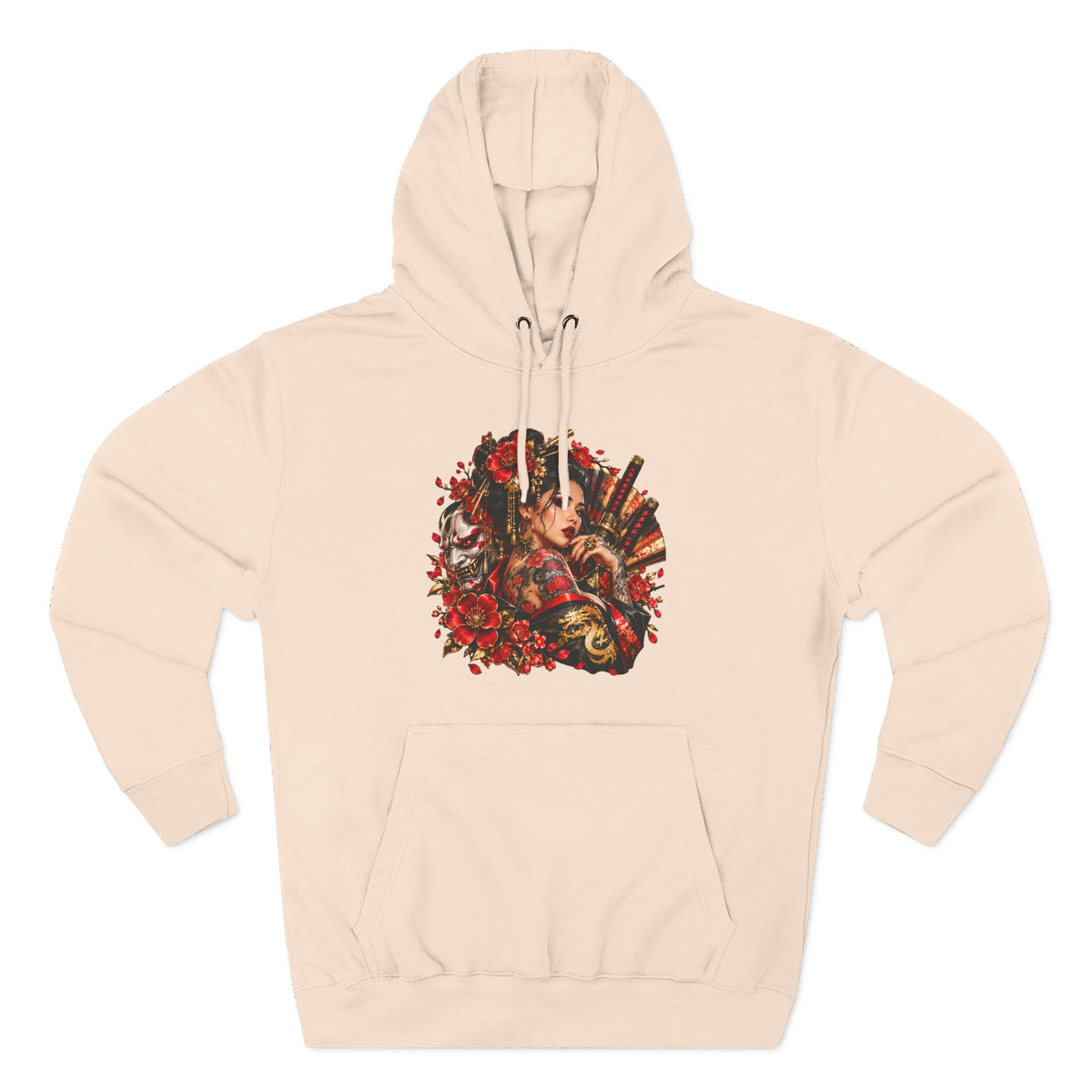 Floral Skull Hoodie — Gothic Rose Graphic Fleece Hoodie