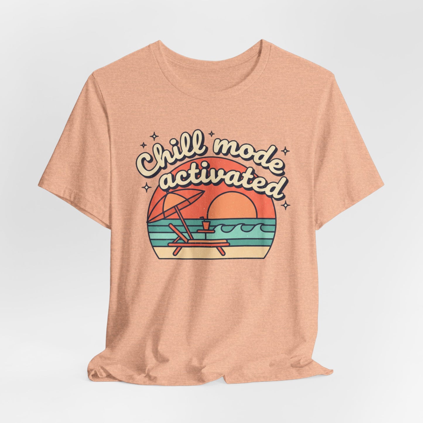 Chill Mode Activated tee | Beach sunset lounge