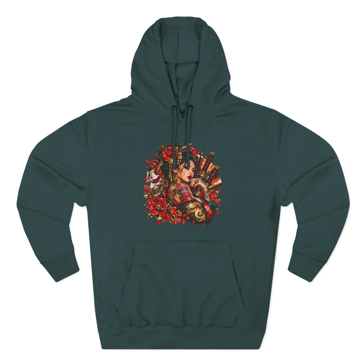 Floral Skull Hoodie — Gothic Rose Graphic Fleece Hoodie