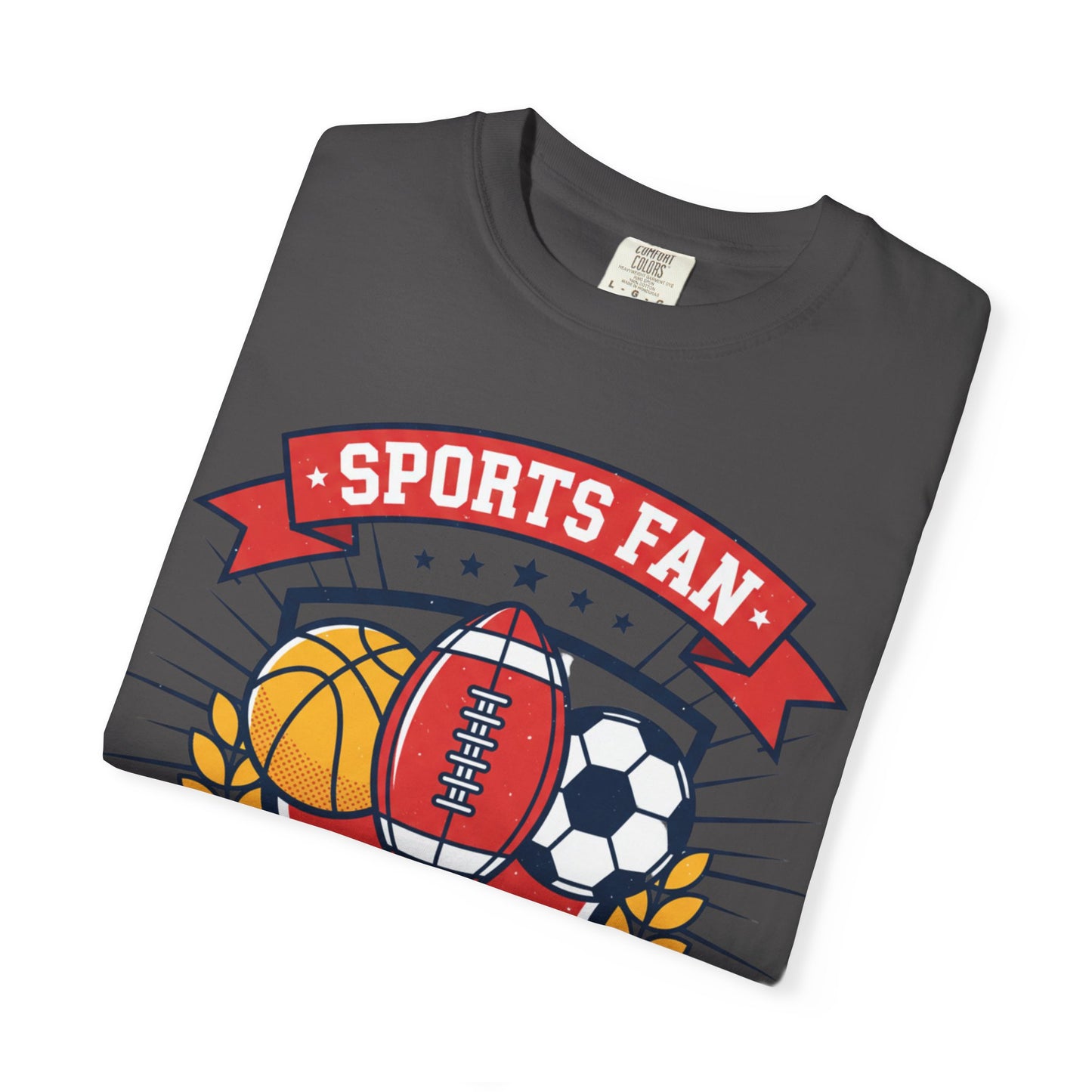 Sports Fan emblem T-shirt | Football Basketball Soccer Baseball