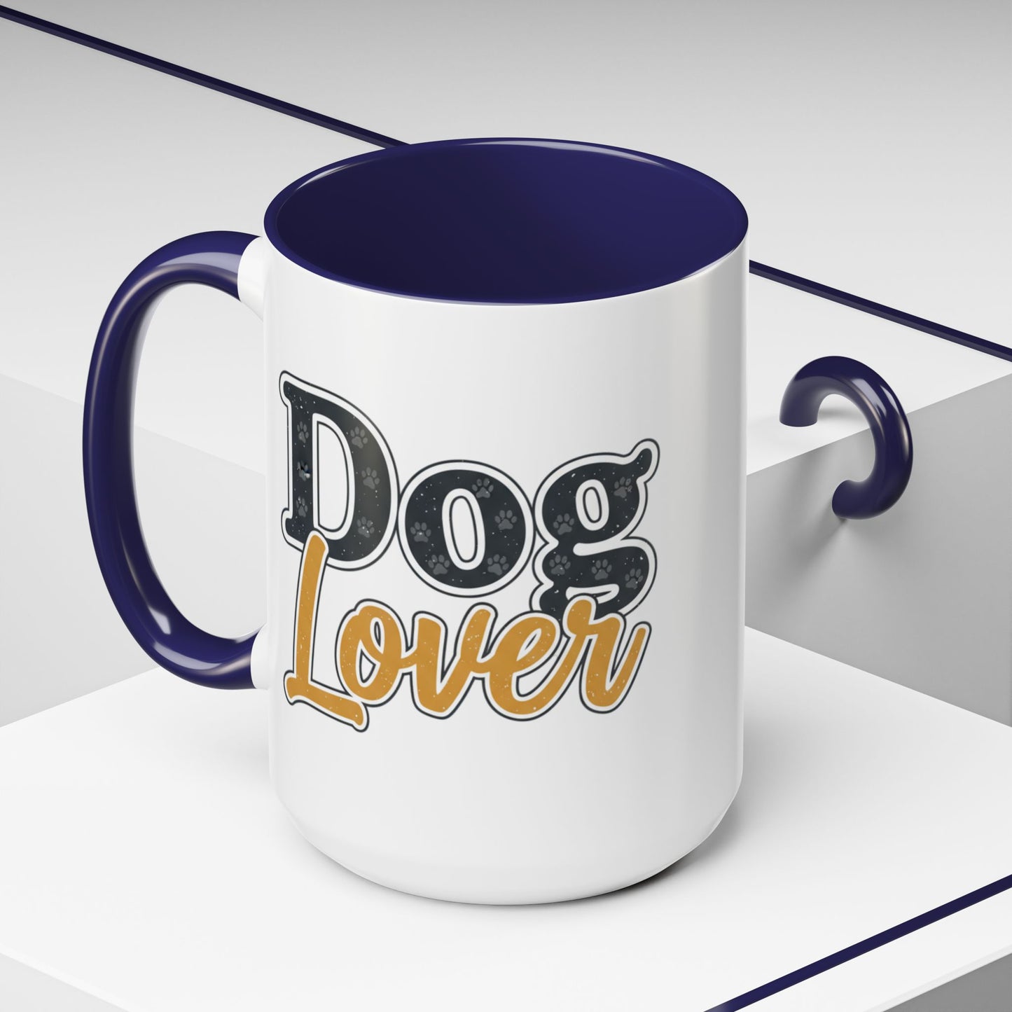 Dog Lover Accent Coffee Mug — 'Dog Lover' 11/15oz Ceramic Mug