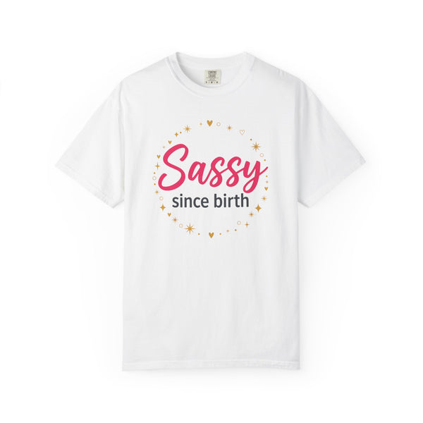 Sassy Since Birth T-Shirt | Pink, Gold Stars