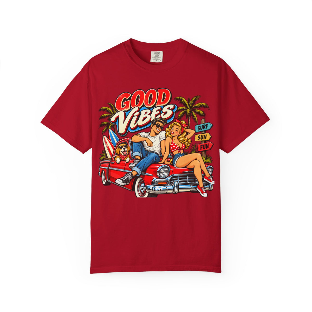 Good Vibes Retro Beach T-Shirt
