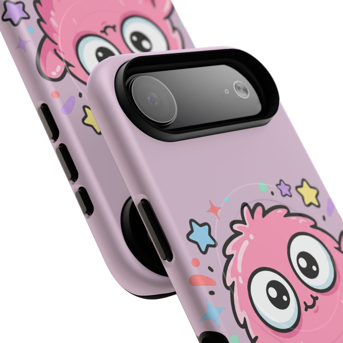 Cute Pink Fuzzy Monster Tough Magnetic Phone Case — Cute Kawaii Protective iPhone Cover