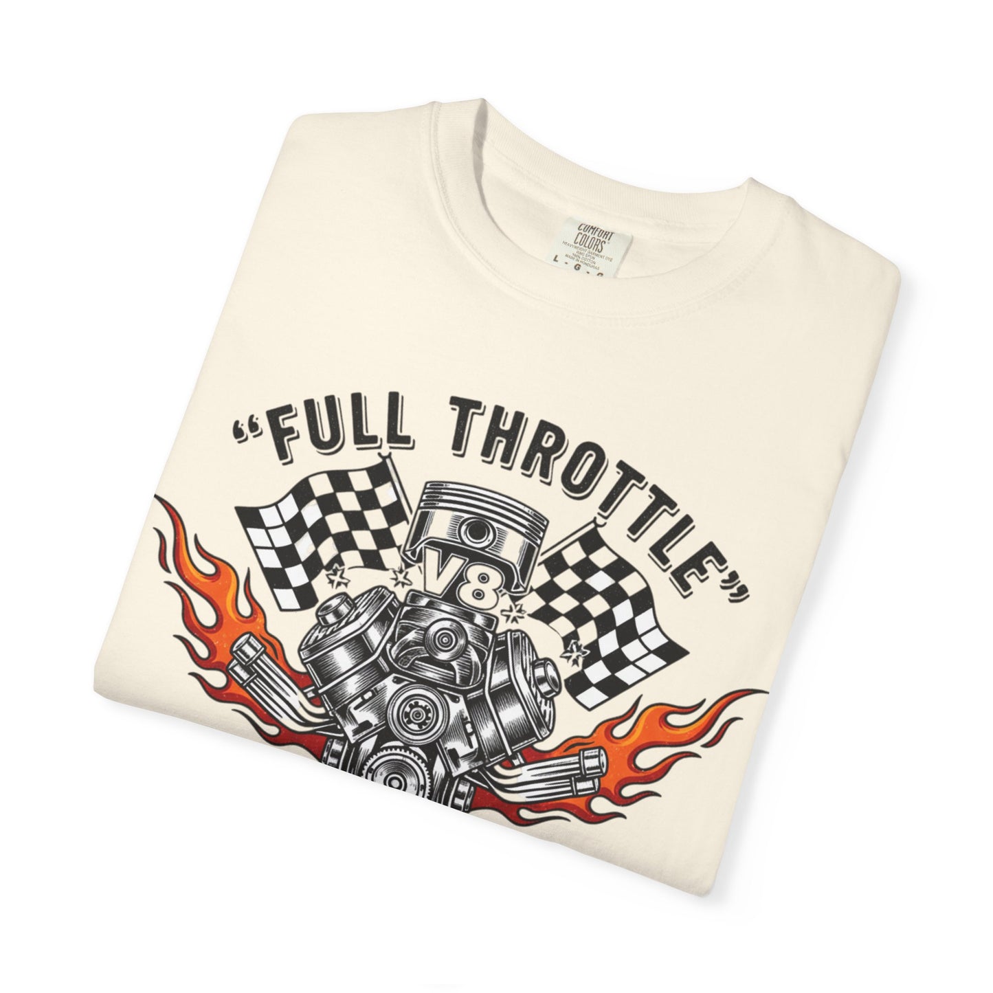 Full Throttle V8 Engine T-shirt | Racing Flags, Flames