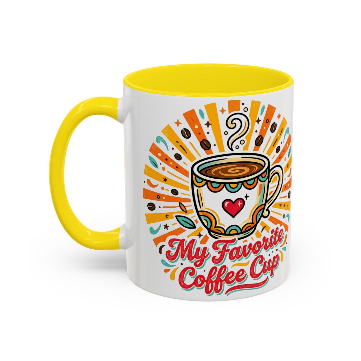 My Favorite Coffee Cup Accent Mug — Colorful Ceramic Coffee Mug (11/15oz)