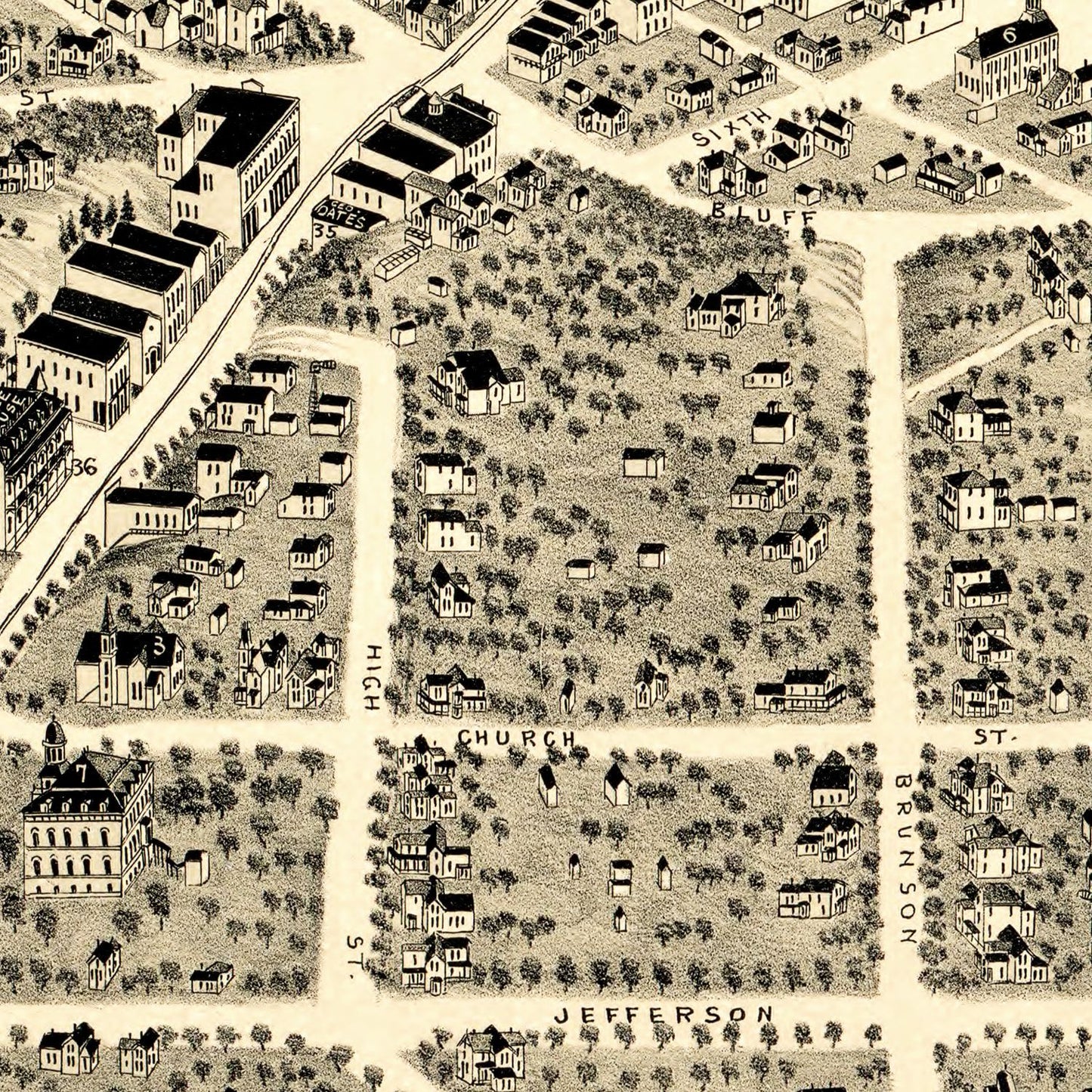 Vintage Map of Benton Harbor, Michigan 1889