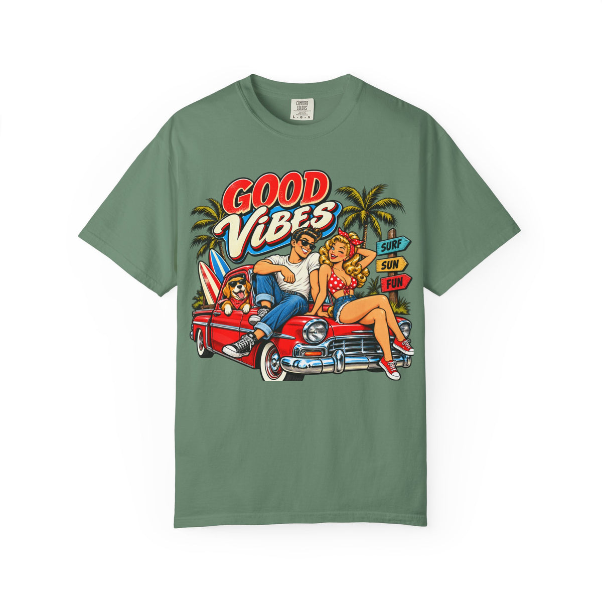Good Vibes Retro Beach T-Shirt