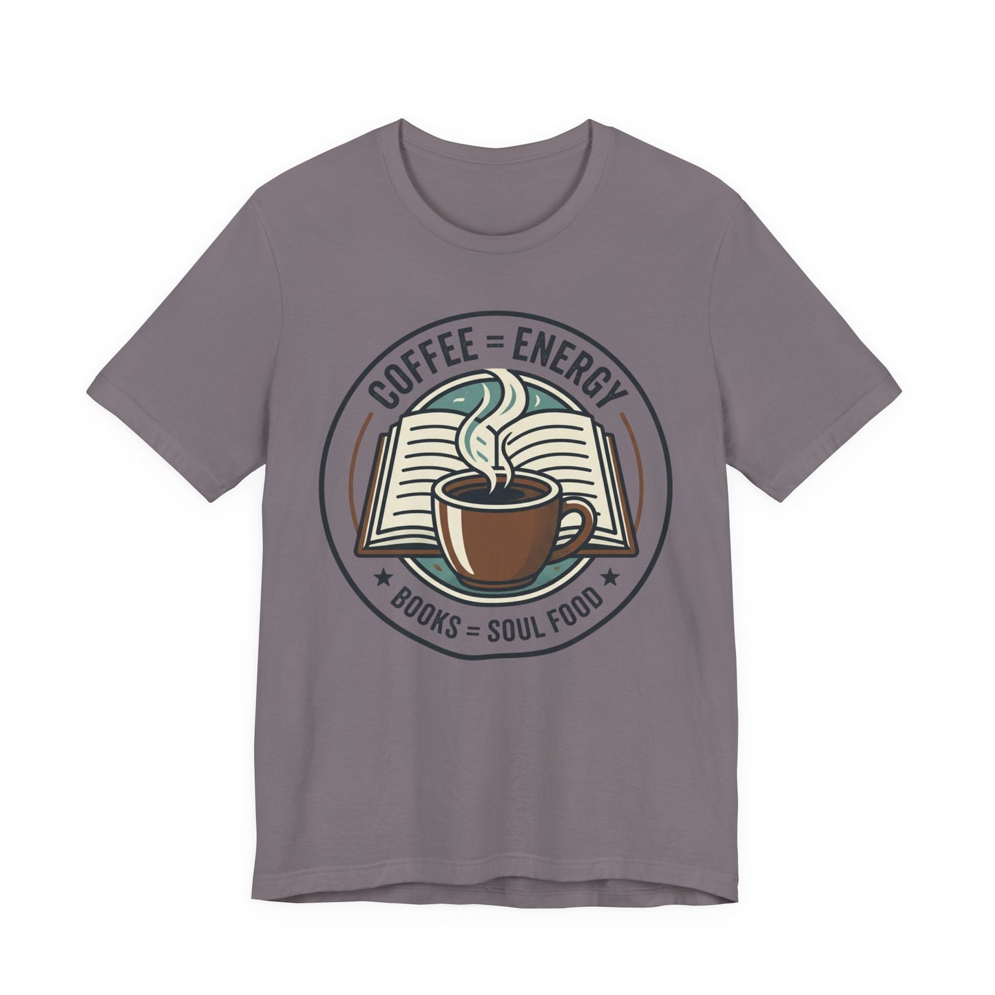 Coffee & Books T‑Shirt — “Coffee = Energy • Books = Soul Food” Literary Café Tee