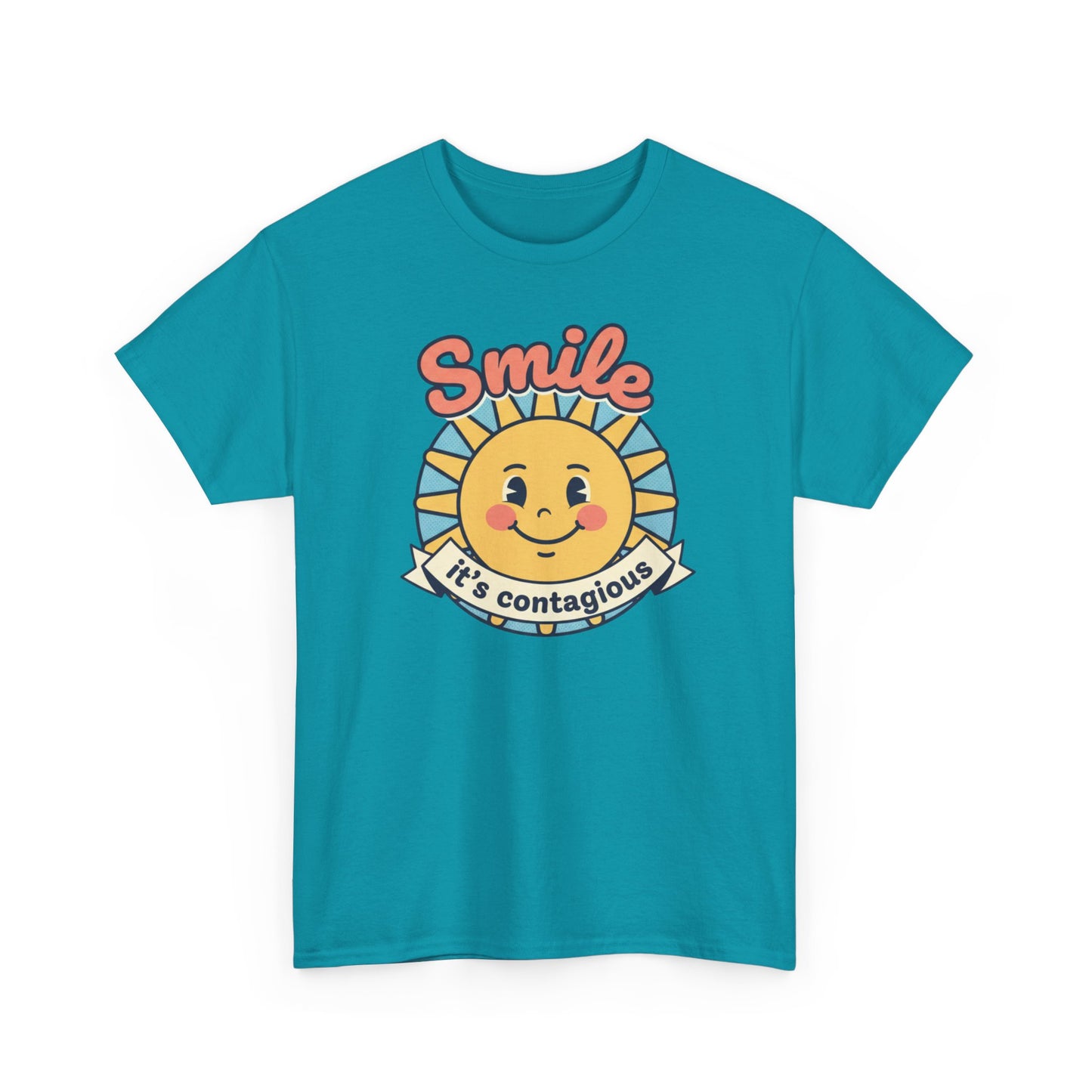 Smiling Sun "Smile It's Contagious" Tee | Cute Retro Sunshine Tee