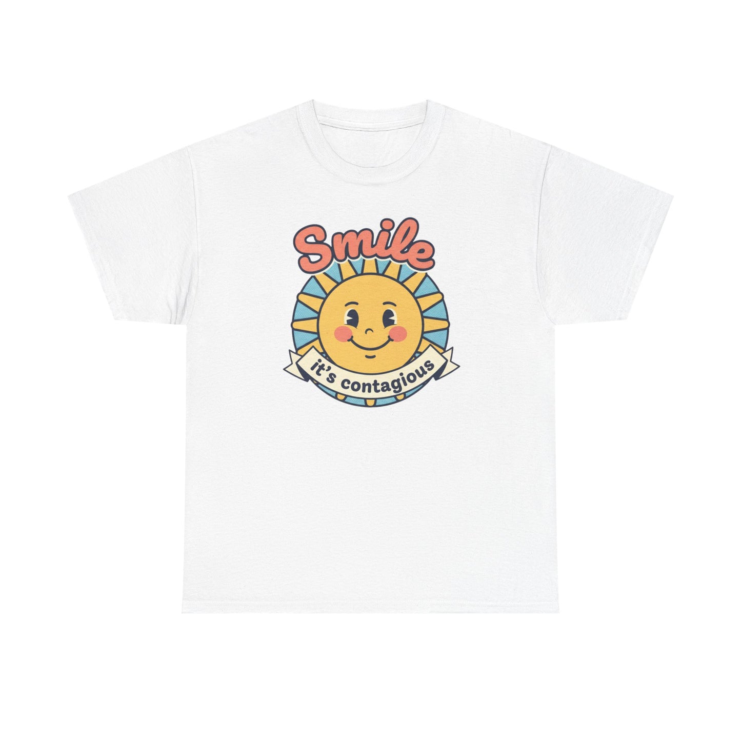 Smiling Sun "Smile It's Contagious" Tee | Cute Retro Sunshine Tee