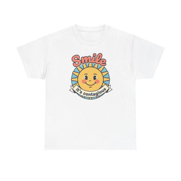 Smiling Sun "Smile It's Contagious" Tee | Cute Retro Sunshine Tee