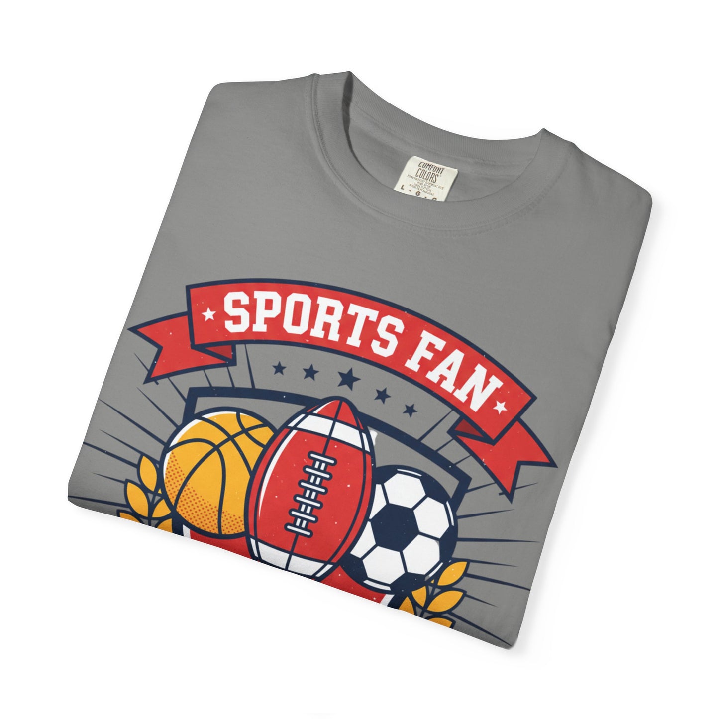 Sports Fan emblem T-shirt | Football Basketball Soccer Baseball