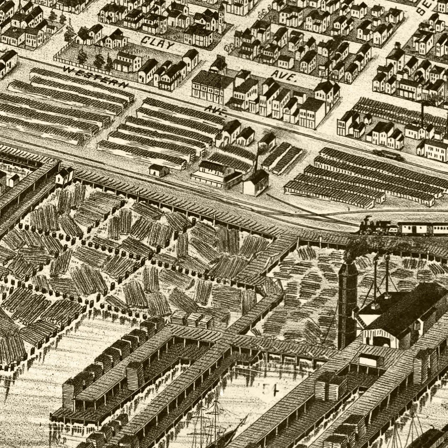 Vintage Map of Muskegon, Michigan 1889