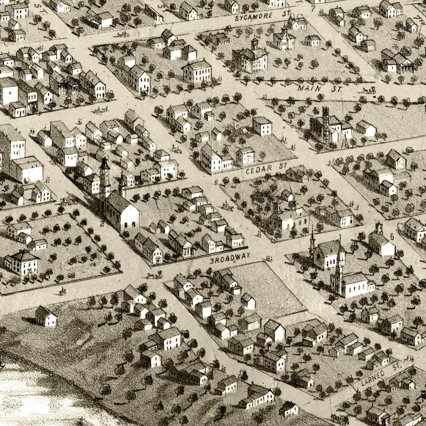 Vintage Map of Niles, Michigan 1868