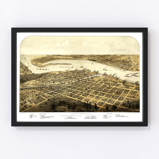Vintage Map of Port Huron, Michigan 1867