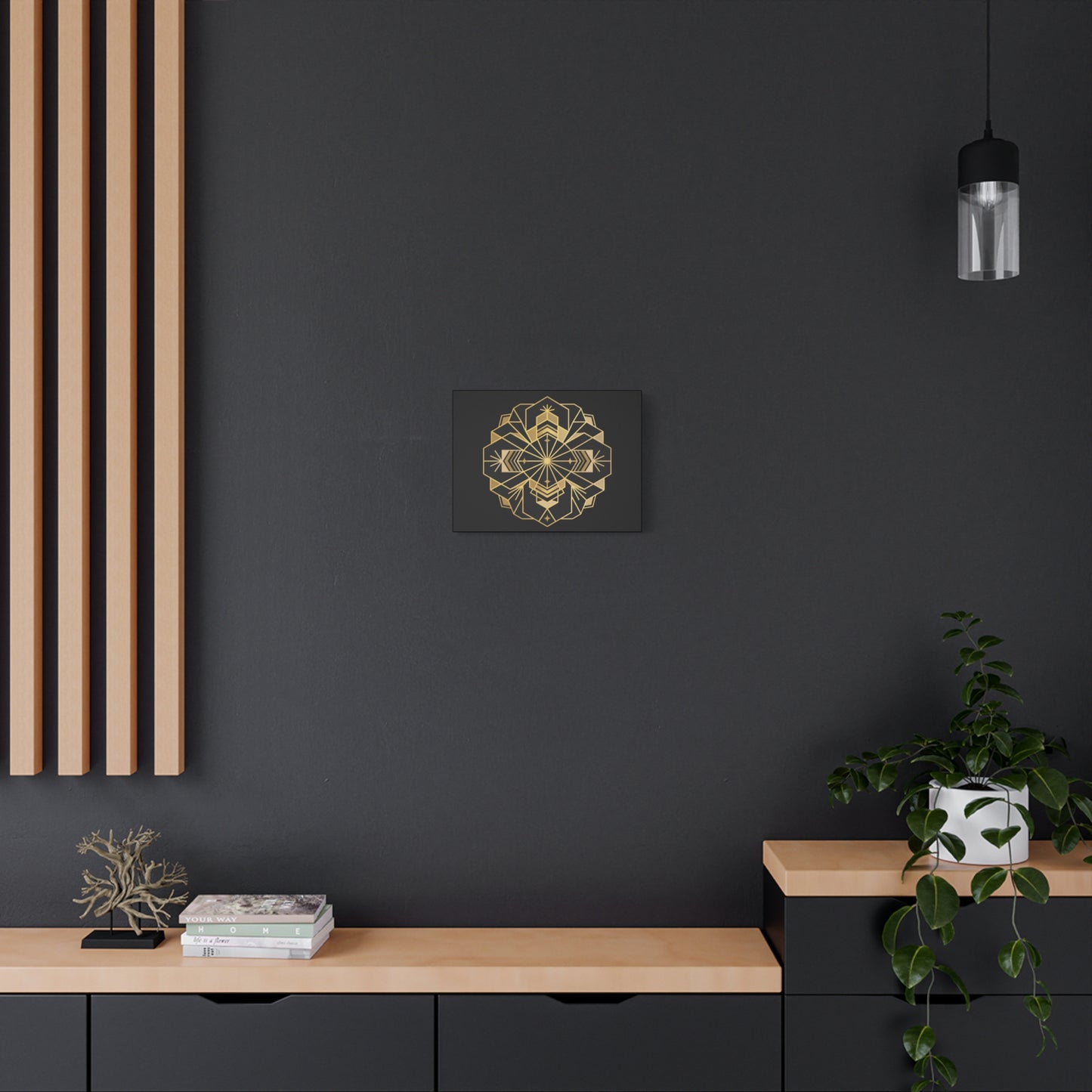 Gold Geometric Mandala Canvas