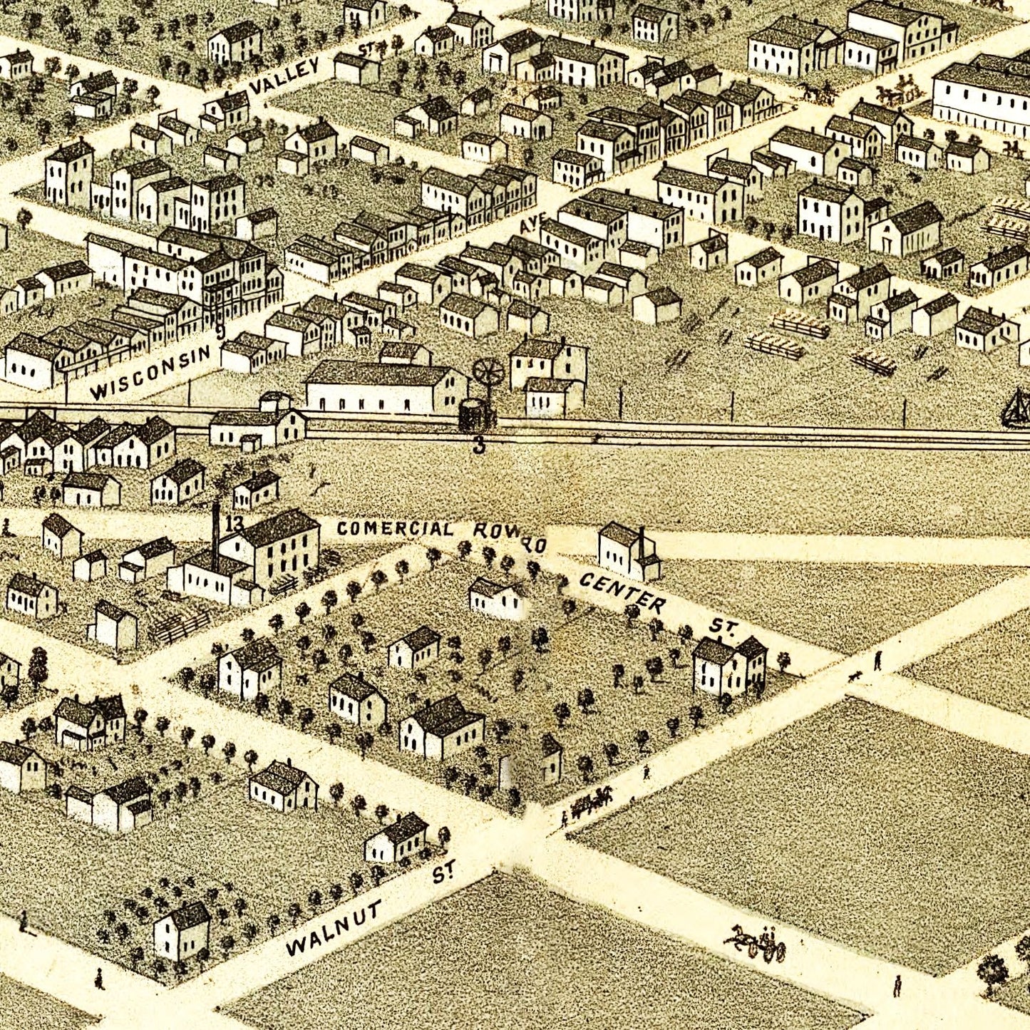 Vintage Map of Boscobel, Wisconsin 1869