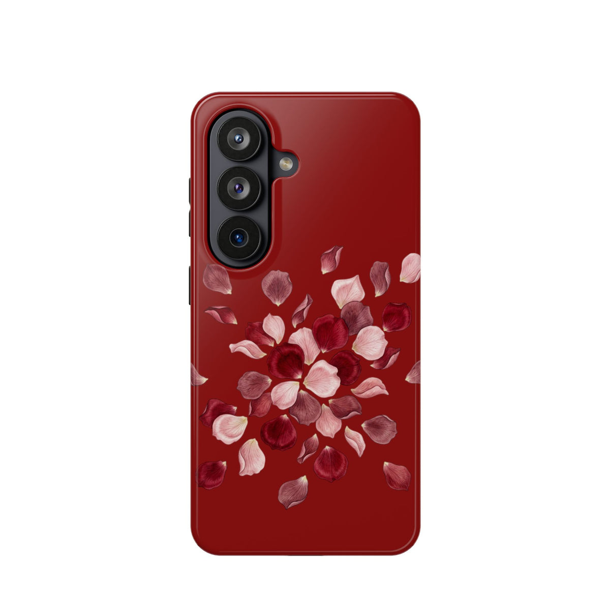Phone Case — Red Floral Petal Magnetic Impact-Resistant Cover
