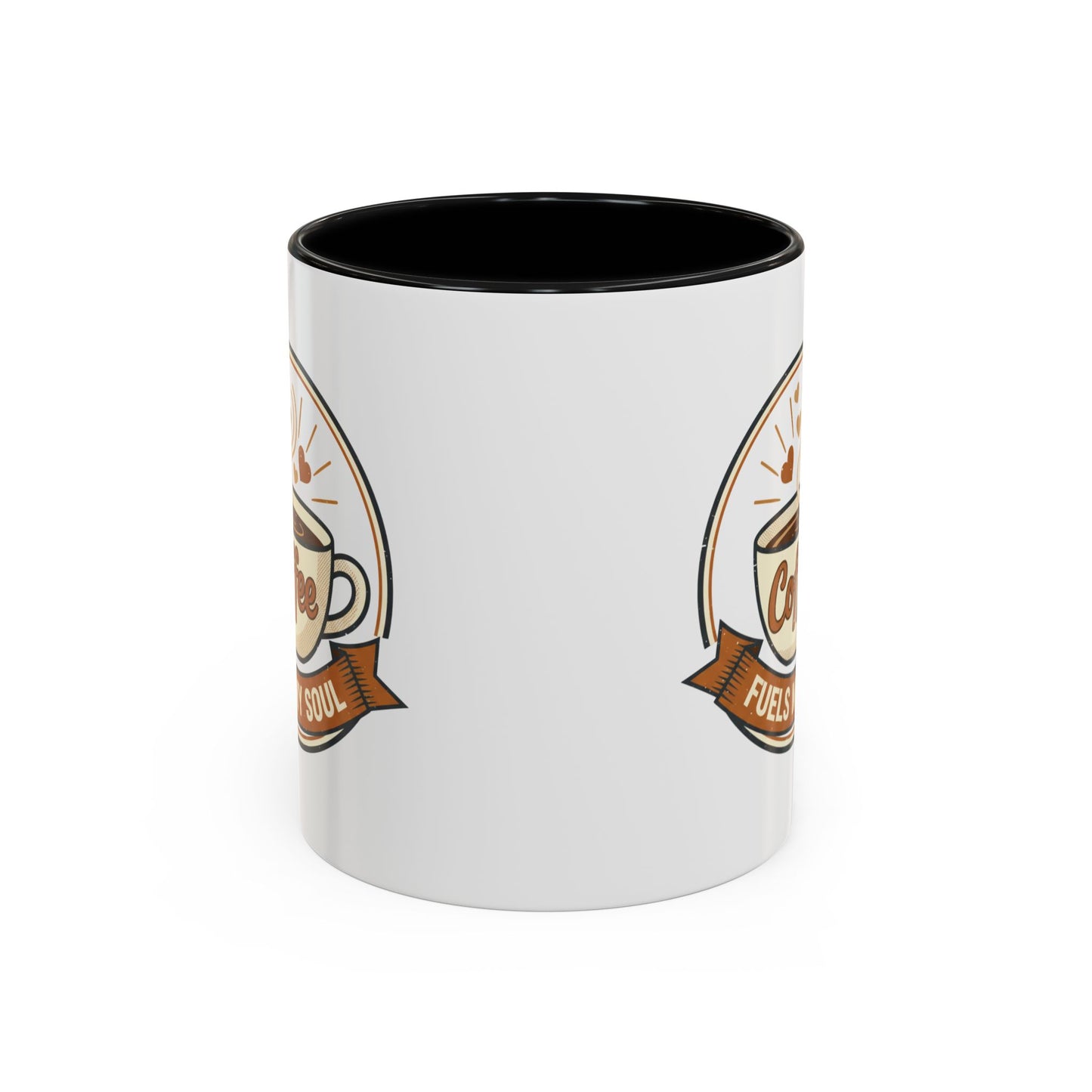 Coffee Mug - "Coffee Fuels My Soul" Accent Ceramic Mug (11/15oz)